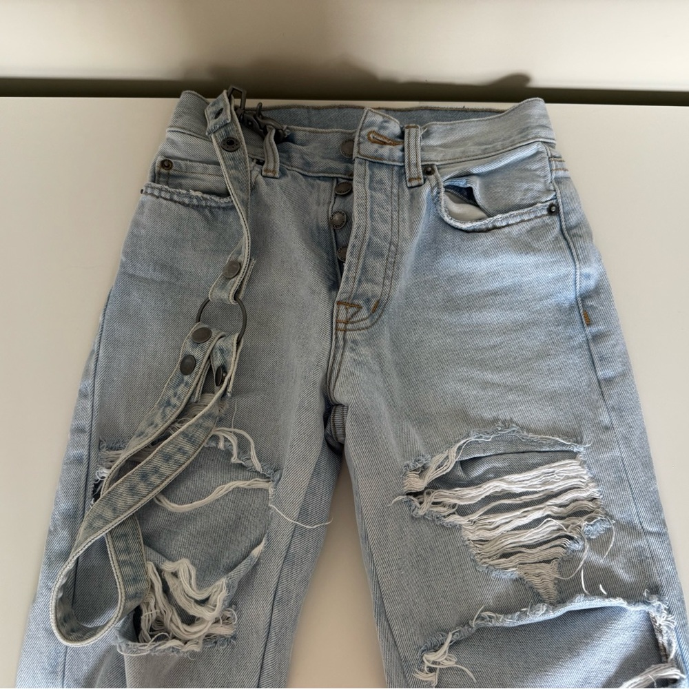 Distressed Light Blue Jeans
